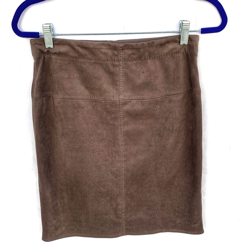 Max Studio Taupe Brown Faux Suede Pencil Skirt Size Small